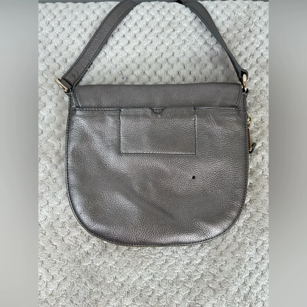 Cole Haan Metallic Silver Canteen Messenger Crossbody